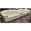 Image 1 : OFF WHITE LEATHERETTE  81" SOFA,  61"LOVE SEAT AND