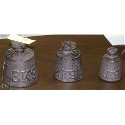 SET OF 3 ORNAMENTAL 1KG-3KG WEIGHTS