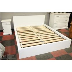 WHITE QUEEN SIZE BEDROOM SET WITH NIGHT STAND &