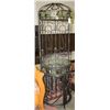 Image 1 : LARGE METAL WINE BOTTLE & GLASSES RACK WITH 2 PULL