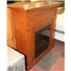 Image 1 : OAK TONE FIREPLACE MANTLE WITH INSERT