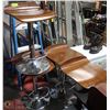 Image 1 : FOUR WOOD & CHROME ADJUSTABLE STOOLS