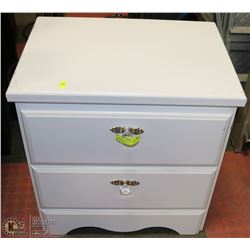 WHITE NIGHT TABLE WITH 2 DRAWERS