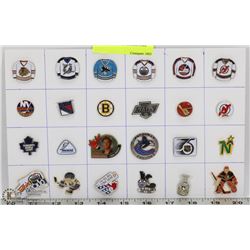 24 LAPEL NHL PINS. COLLECTORS