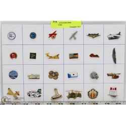 24 LAPEL AVIATION PINS. COLLECTORS
