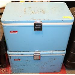 SET OF 2 VINTAGE COLEMAN COOLERS