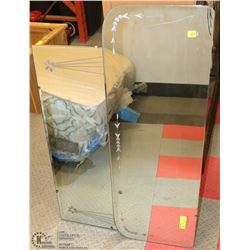 2 VINTAGE ETCHED GLASS MIRRORS