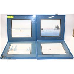 LOT OF 4  PRINTS BY JOSH KOLAY FRAMED AND MATTED