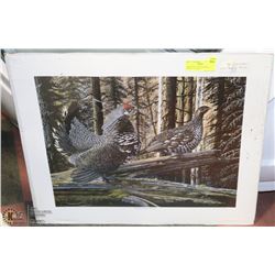 JOHN STONE "EVENING SPRUCE GROUSE " LTD ED.