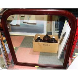 CHERRY WOOD COLOR FRAMED MIRROR 34"X37"