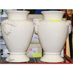 PAIR OF TALL WHITE ESTATE VASES