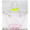 Image 1 : PINK ART GLASS BASKET