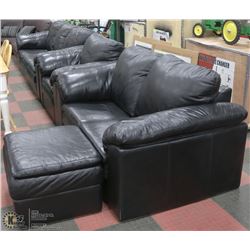 GENUINE LEATHER 4 PC 85" SOFA, 63"  LOVE SEAT AND