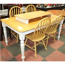 6 PC DINETTE SET, INCLUDES TABLE W/LEAF & 4 CHAIRS
