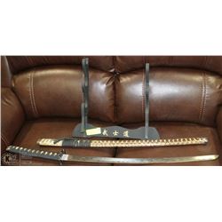 LONG  JAPANESE TRADITIONAL STYLE SWORD WITH STAND