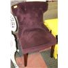 Image 1 : PURPLE TOPPED CHAIR WITH PURPLE AND BEIGE FLORAL