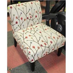 BEIGE AND MULTI COLOR CHAIR WITH TREE PATTERN