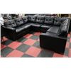 Image 1 : LARGE BLACK LEATHER C-SHAPED SECTIONAL