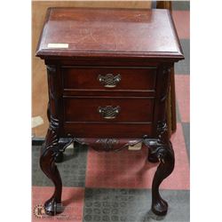 2 CHERRY WOOD DRAWER DRESSER WITH CARVED