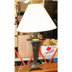 BRUSHED NICKLE TABLE LAMP 30" TALL