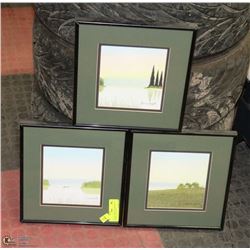 LOT OF 3  PRINTS BY JOSH KOLAY FRAMED AND MATTED