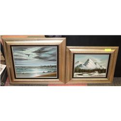 PAIR OF MOUNTAIN SCENE OIL ON CANVAS BY B.N.OWENS,