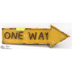 LIGHTED RUSTIC STYLE METAL 24" ONE WAY ARROW SIGN