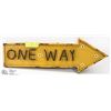 Image 1 : LIGHTED RUSTIC STYLE METAL 24" ONE WAY ARROW SIGN