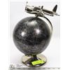 Image 1 : BLACK AND SILVER GLOBE WITH STAND AND CHROME