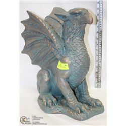 GRIFFIN TURQUOISE GARDEN CEMENT  STATUE
