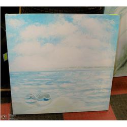 OCEAN AND BOATS  CANVAS PICTURE 35"X35"