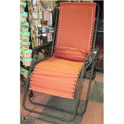 RECLINING  RED PATIO/CAMPING CHAIR WITH