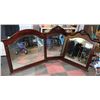 Image 1 : GROUP OF 3 WOOD FRAMED DRESSER MIRRORS. 2 MATCH