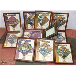 TOTE OF FRAMED SCOUTS CANADA POSTERS