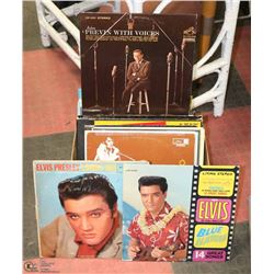 BOX OF LP RECORDS INCL ELVIS ALBUM, TOM JONES
