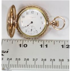 1909 ELGIN 6 SIZE 7 JEWEL POCKET WATCH WITH HUNTER