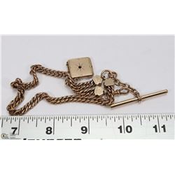 HEAVY LINK 13" SIGNED GOLD FILLED POCKET WATCH