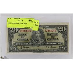 1937 CANADIAN $20.00 BILL