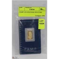 PAMP 2.5G GOLD BAR 999.9 PURE