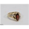 3.69GRAMS 10K YELLOW GOLD GARNET MARQUIS RING WITH