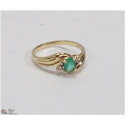 2.02GRAMS 10K STAMPED NATURAL EMERALD RING WITH
