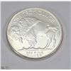 Image 1 : 1 TROY OUNCE .9999 SILVER COIN - BUFFALO