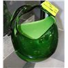 Image 1 : GREEN ART GLASS BASKET