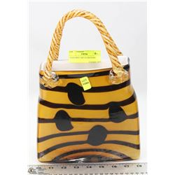 TIGER PRINT ART GLASS PURSE