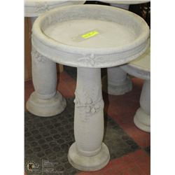 CONCRETE 2 PIECE ACORN BIRDBATH 16"X23"