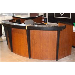 LARGE MODERN RECEPTION DESK W/ GRANITE ACCENTS