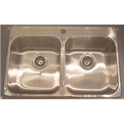 KINDRED DOUBLE BOWL STAINLESS STEEL KITCHEN SINK