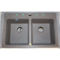 KINDRED STORM GRANITE DOUBLE BOWL KITCHEN SINK