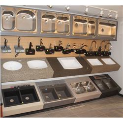 LOT OF GRANITE DISPLAY RACKS/COUNTERTOPS AND