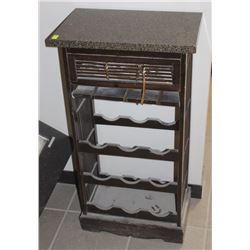9-BOTTLE WINE RACK WITH GRANITE OVERLAY